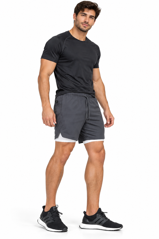 Short Deportivo Caballero Gris Oscuro