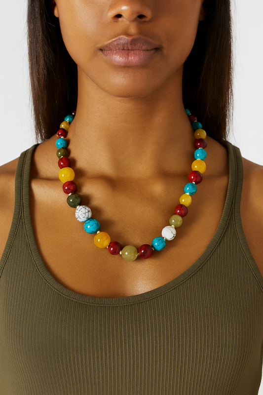 Collar Artesanal Esferas Coloridas