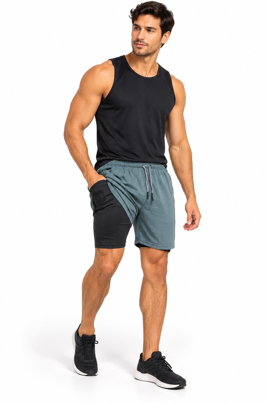 Short Deportivo Caballero Gris