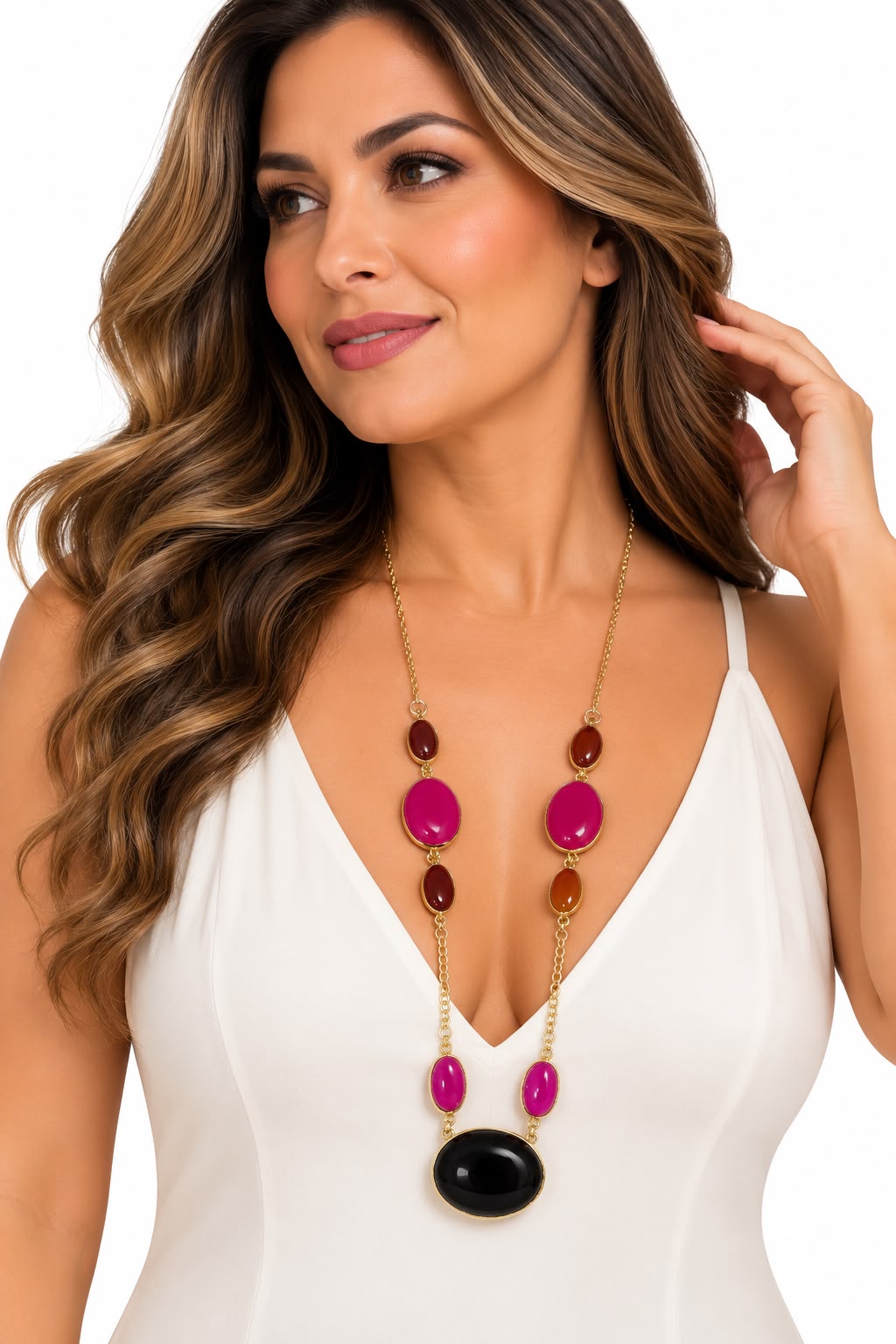 Collar Rubí Fucsia