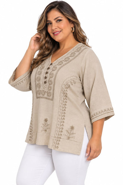 Blusa Sandalwood Elegance  (plus)