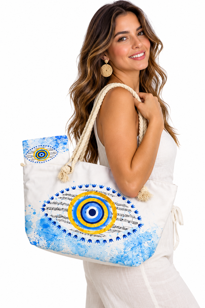 Set de Bolso Grande y Monedero Ojo Turco