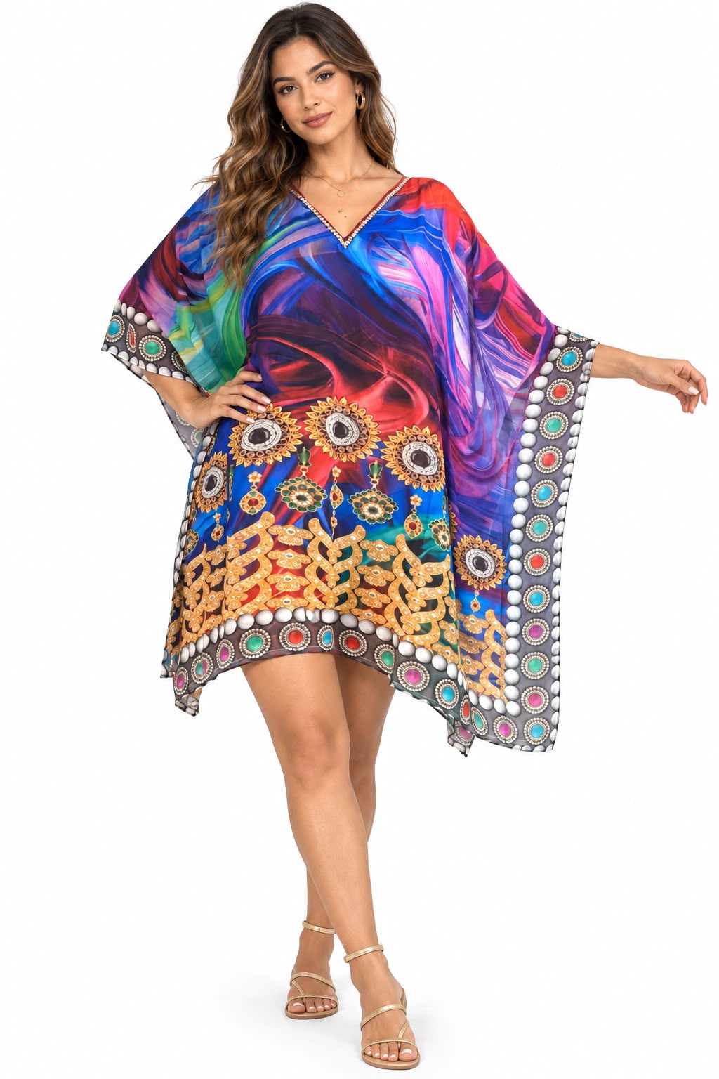 Vestido Corto de Dama con Estampado Digital