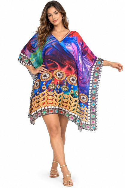 Vestido Corto de Dama con Estampado Digital