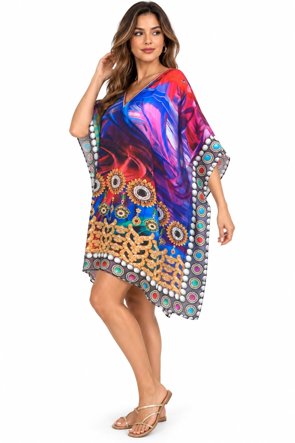Vestido Corto de Dama con Estampado Digital