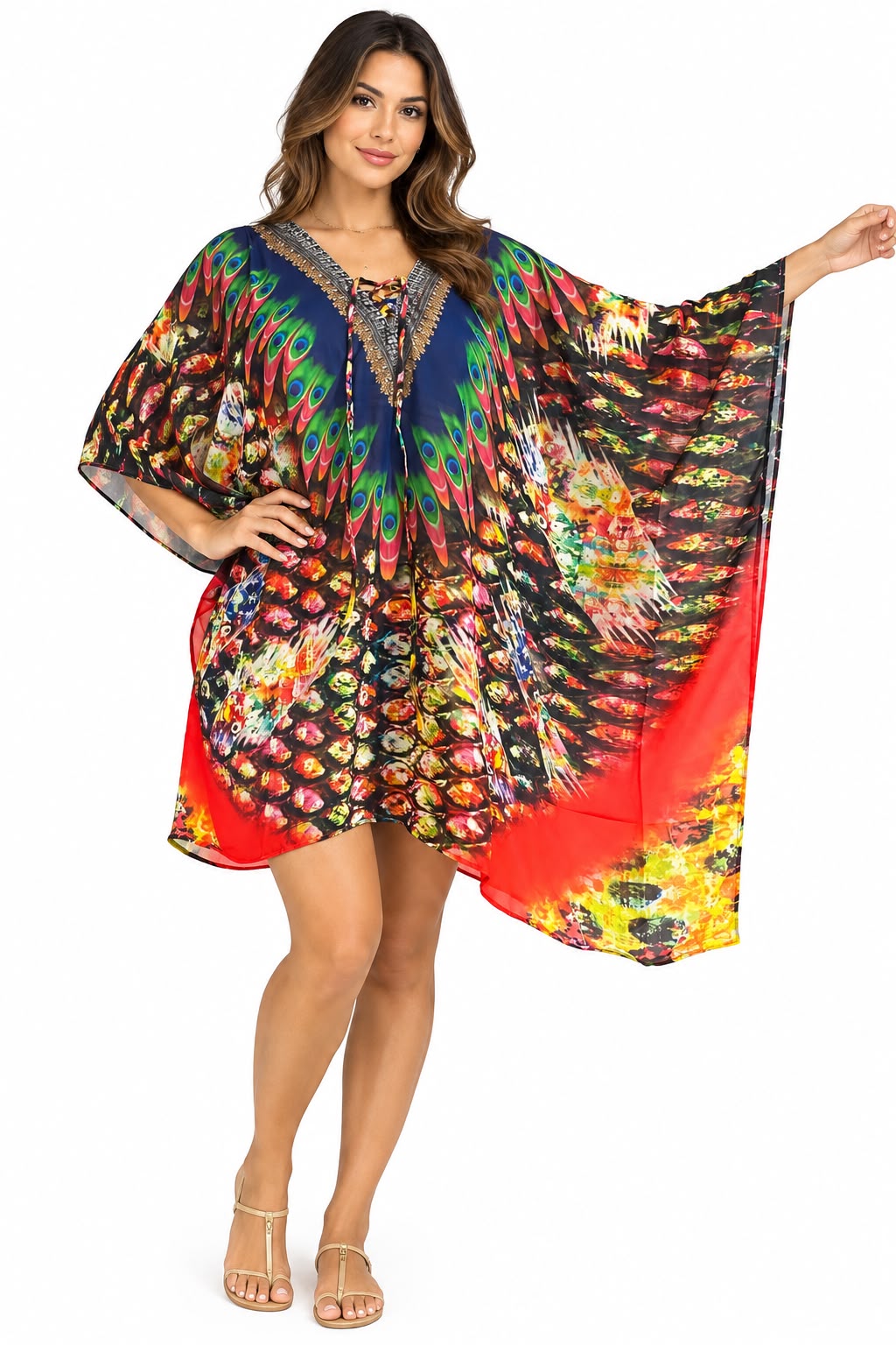 Vestido Corto de Dama con Estampado Digital