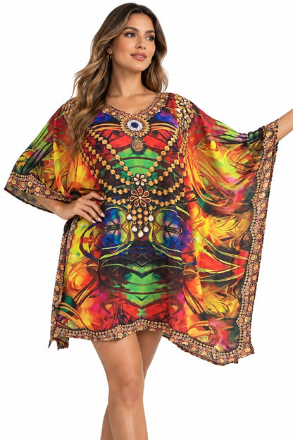 Vestido Corto de Dama con Estampado Digital