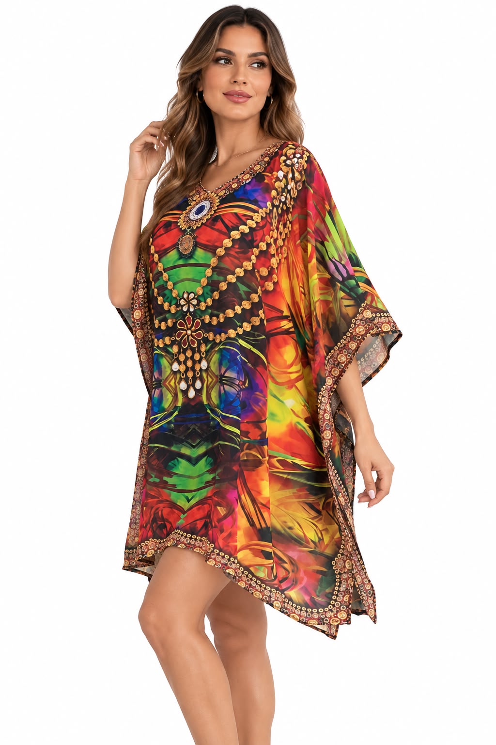Vestido Corto de Dama con Estampado Digital