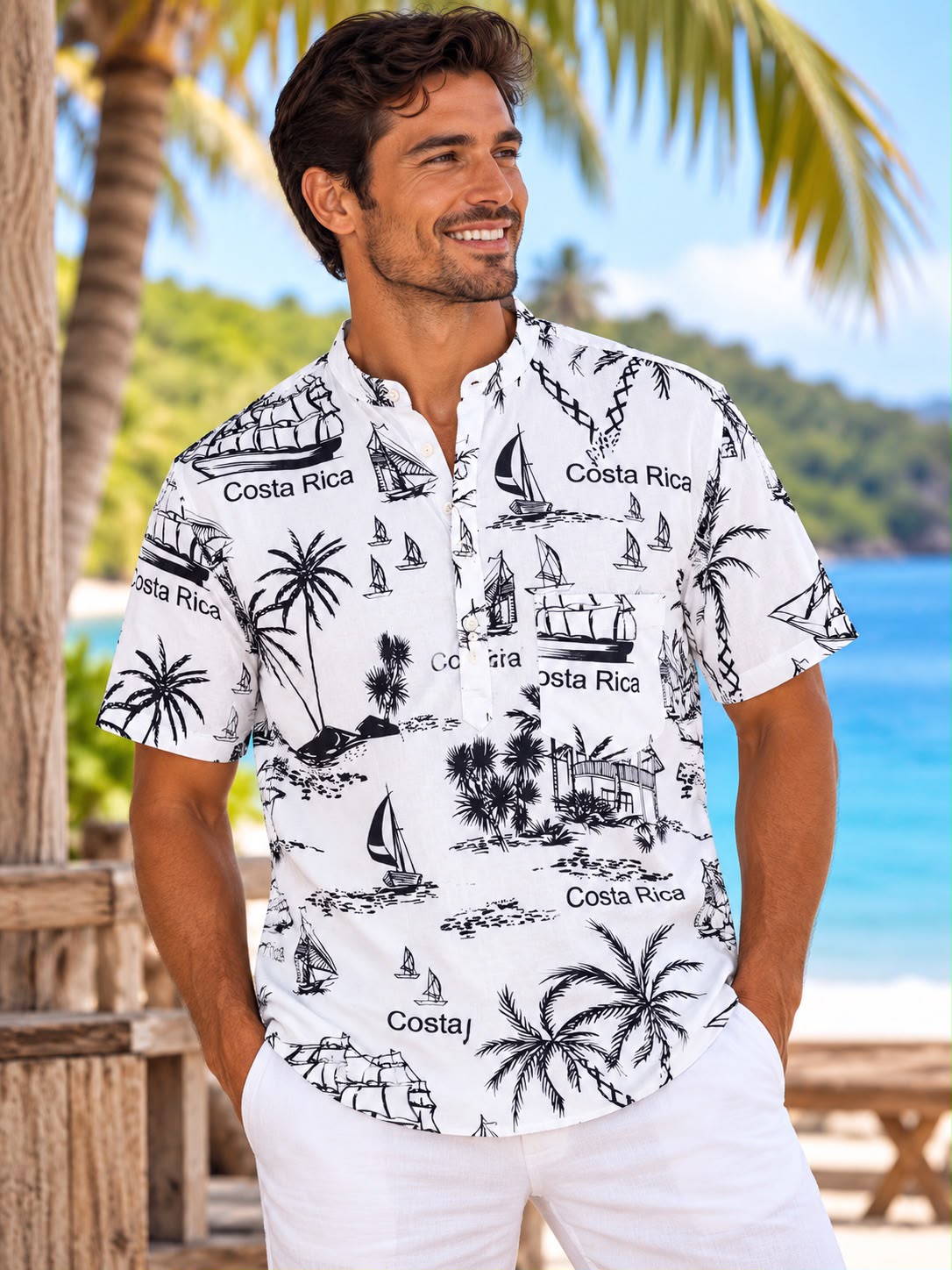 Camisa para Caballero Costa Rica Tropical