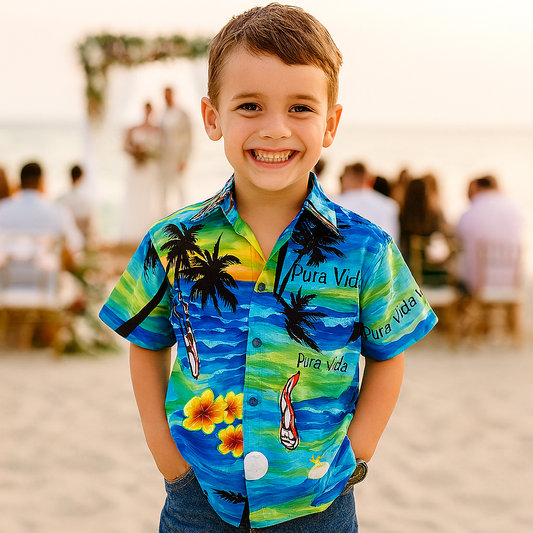 Camisa de Niño Hawaiana Playera Caribeña