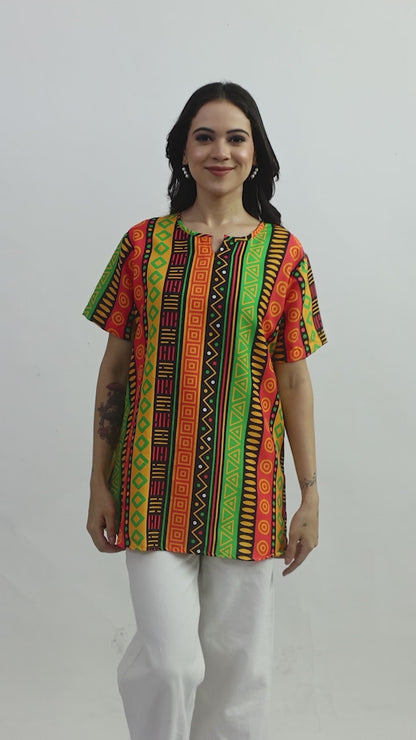 Blusa Afrocaribeña de Dama