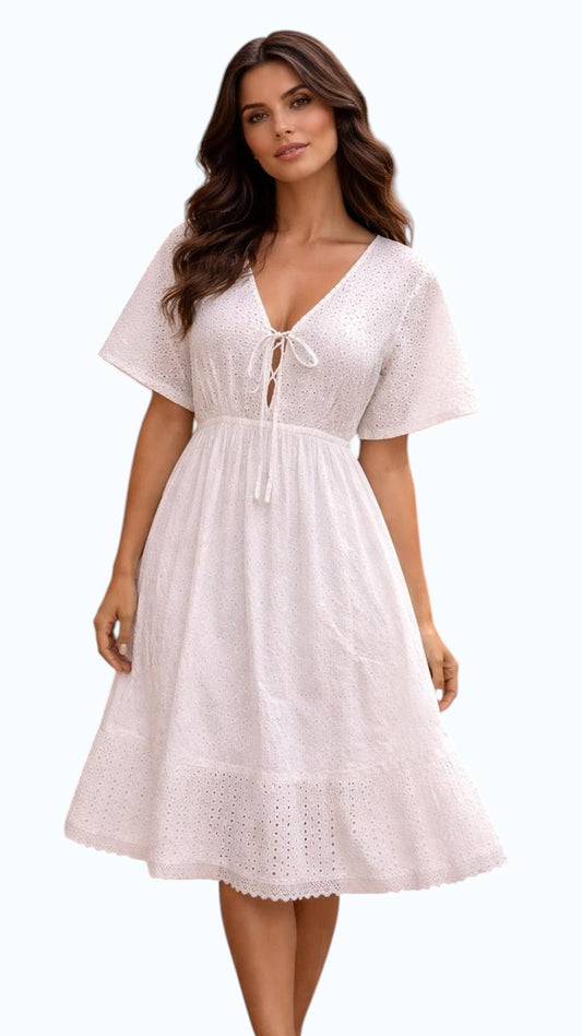 Vestido Nisha Blanco Encaje Bohemio