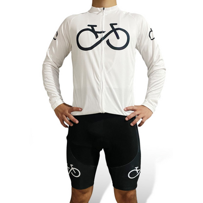 Jersey Top de Ciclismo de Caballero Blanco