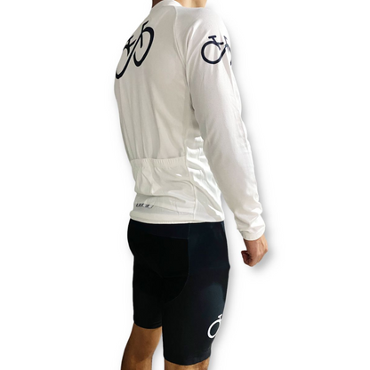 Jersey Top de Ciclismo de Caballero Blanco