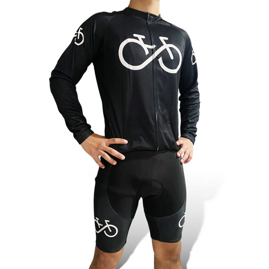 Jersey Top de Ciclismo de Caballero Negro