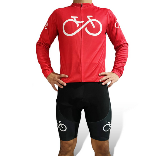 Jersey Top de Ciclismo de Caballero Rojo